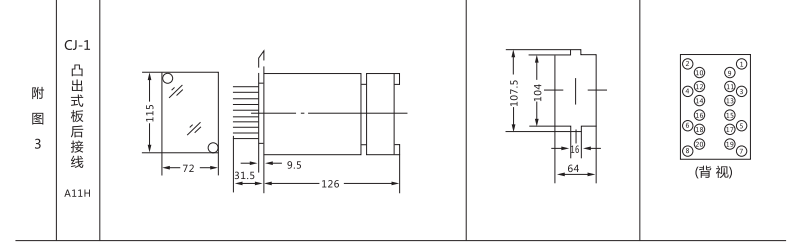 JC-7/22沖擊繼電器外形及開孔尺寸圖片2 JC-7/22沖擊繼電器外形及開孔尺寸圖片2