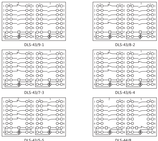 DLS-44/5-3雙位置繼電器內部連接線圖片2 DLS-44/5-3雙位置繼電器內部連接線圖片2