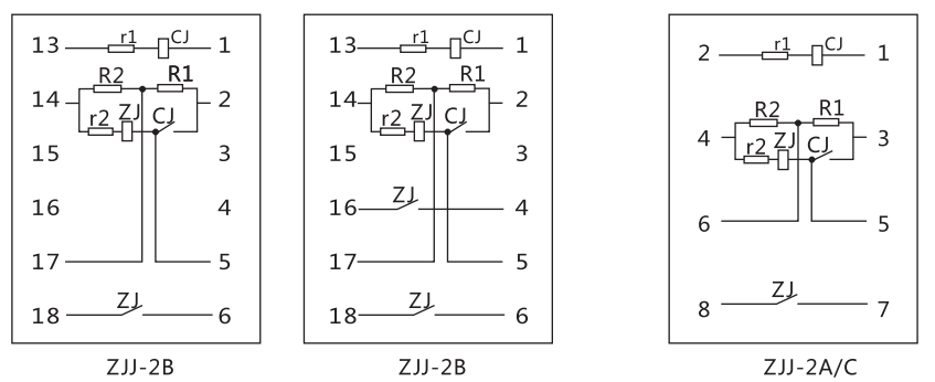ZJJ-2C內(nèi)部接線及外引接線圖 ZJJ-2C內(nèi)部接線及外引接線圖