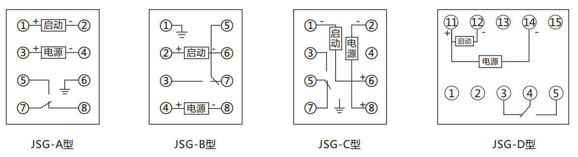 JSG-D型靜態閃光繼電器內部接線及外引接線圖(正視圖) JSG-D型靜態閃光繼電器內部接線及外引接線圖(正視圖)