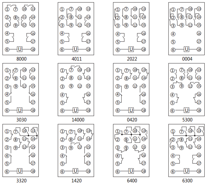 DZ-700-5300中間繼電器內部接線圖及外引接線圖 DZ-700-5300中間繼電器內部接線圖及外引接線圖